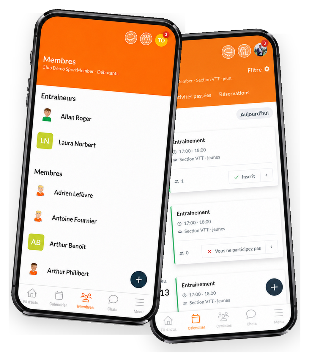 L'appli SportMember : la liste de l'effectif et le calendrier des matchs pour composer l'équipe